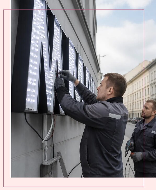 Изготовление и монтаж светодиодных LED вывесок в Шарыпове