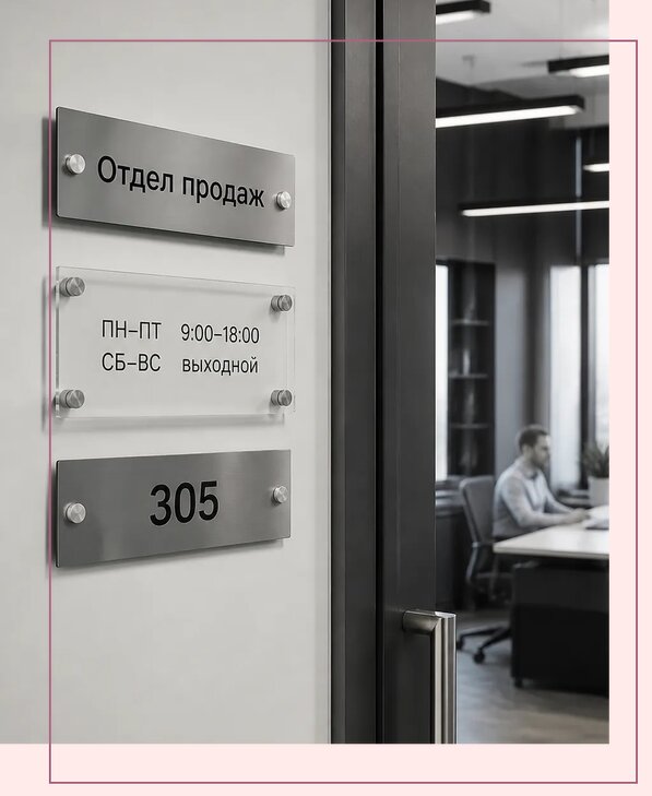 Офисные таблички на дверь в Шарыпове по цене от 4951 р. | Аванза-Шрп